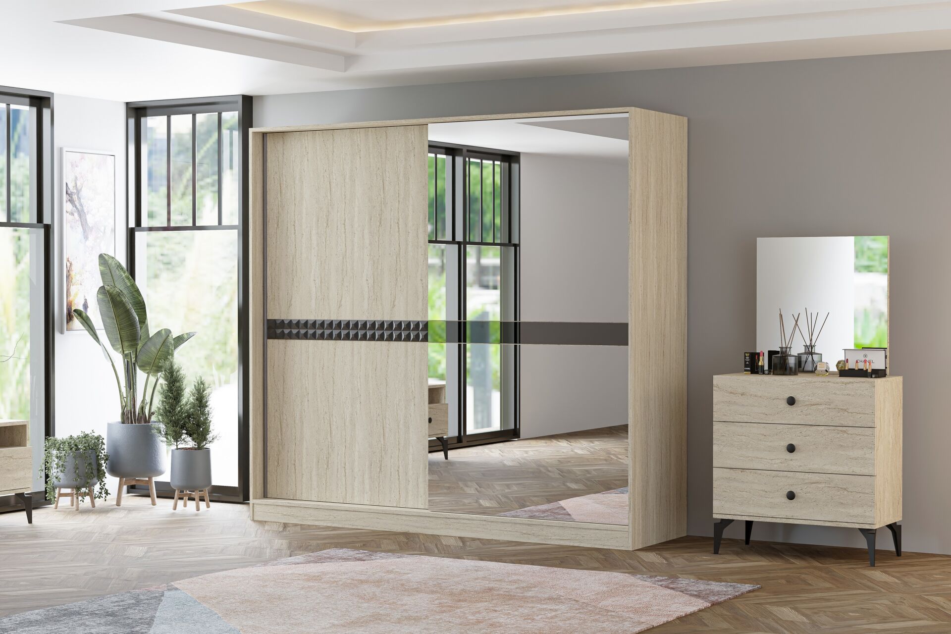 Can Bedroom Set - Travertine TN0221