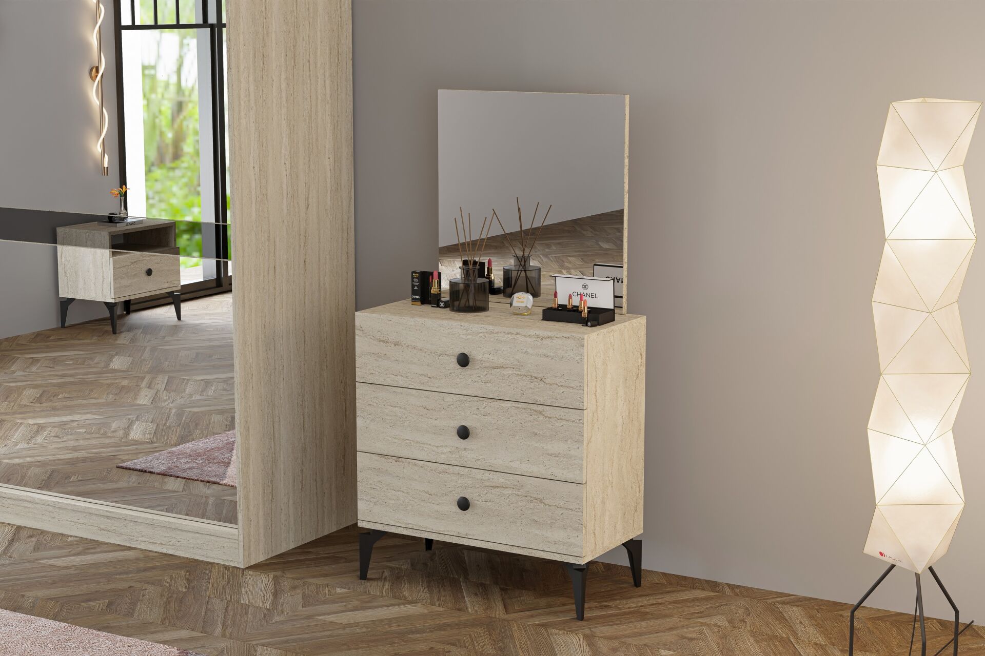 Can Bedroom Set - Travertine TN0221
