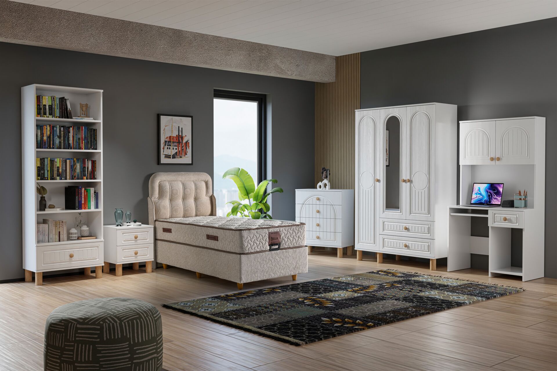 Vera Bohem Genç Odası Takımı - Beyaz TN0337