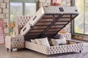Kardelen Plus 200x200 Çift Kişilik Baza, Başlık Seti CP1418