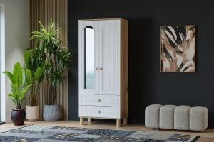 Vera Bohem 2 Kapılı Dolap - Atlantik Çam / Beyaz TN0355