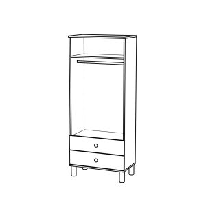 Vera Bohem 2 Kapılı Dolap - Atlantik Çam / Beyaz TN0355