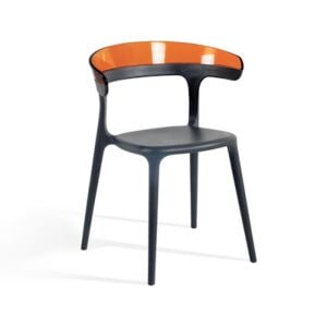 Luna Turuncu Transparan - Antrasit Mutfak Sandalyesi PPT1238