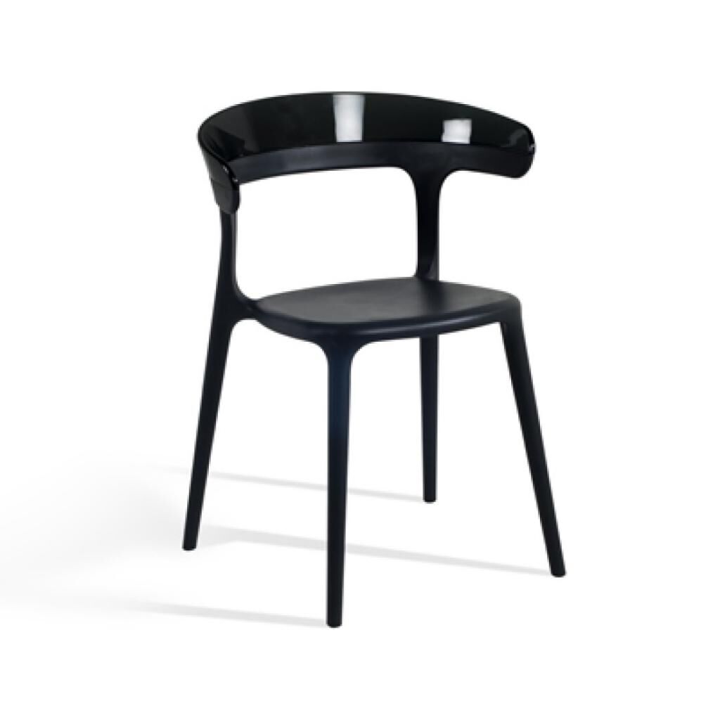 Luna Solid Siyah - Siyah Mutfak Sandalyesi PPT1240