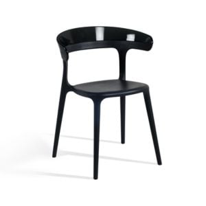 Luna Solid Siyah - Siyah Mutfak Sandalyesi PPT1240