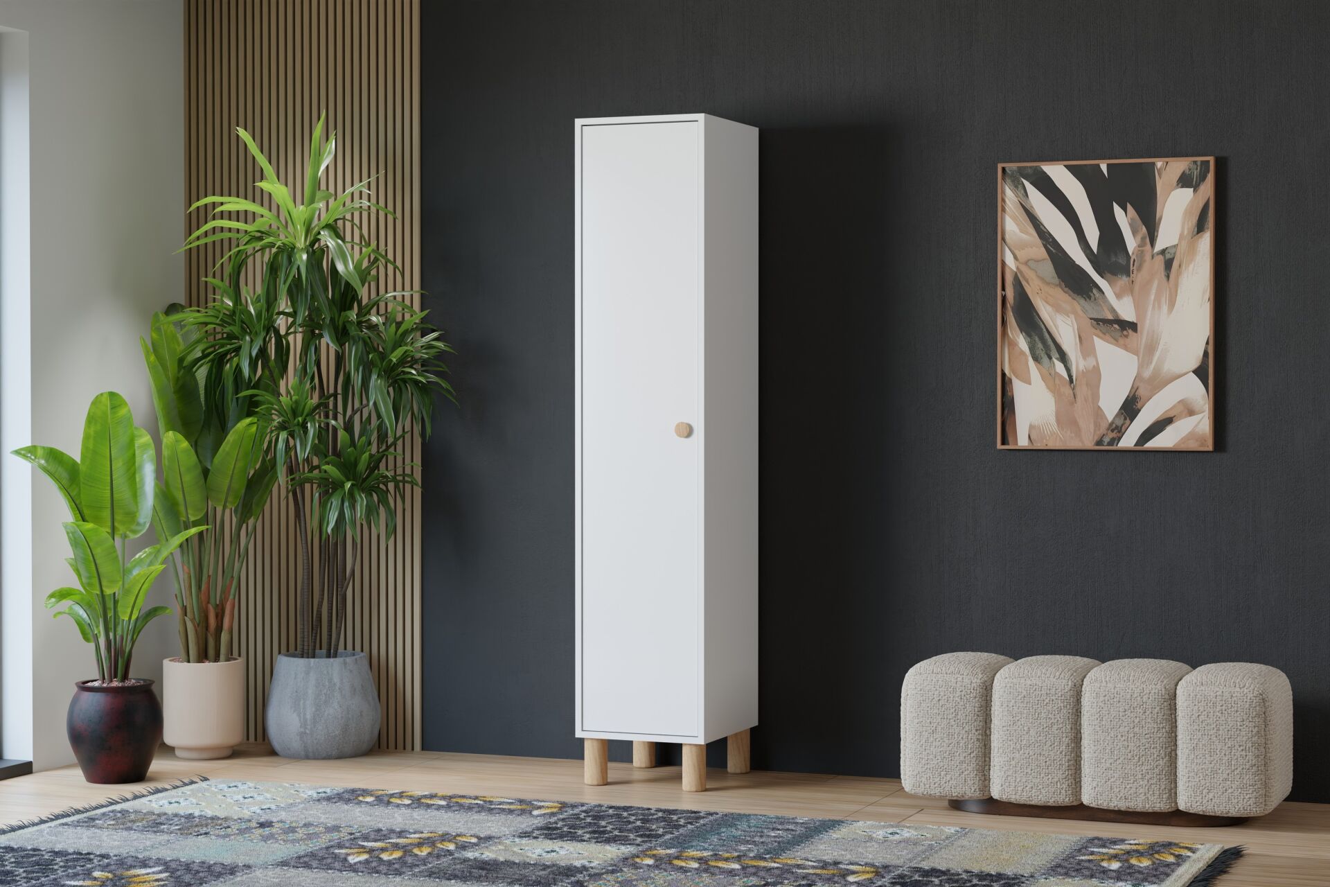 Vera 1 Kapılı Dolap - Beyaz TN0394