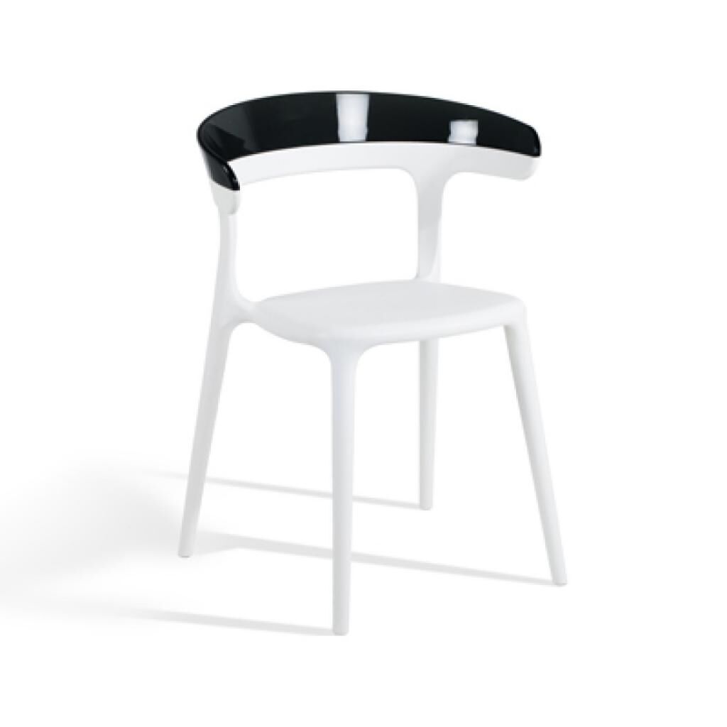 Luna Solid Siyah - Beyaz Mutfak Sandalyesi PPT1242