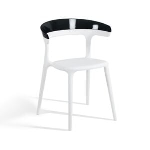 Luna Solid Siyah - Beyaz Mutfak Sandalyesi PPT1242