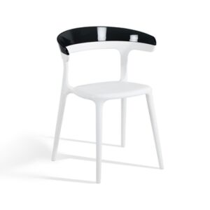 Luna Solid Siyah - Beyaz Mutfak Sandalyesi PPT1242