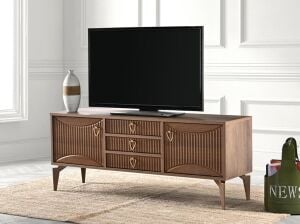 3 Çekmeceli Atlantik Çam-Ceviz TV Sehpası TN0339