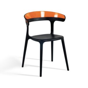 Luna Turuncu Transparan - Siyah Mutfak Sandalyesi PPT1246