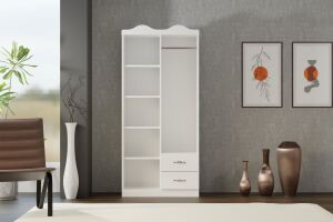 Taçlı 2 Kapılı Dolap - Beyaz TN0441