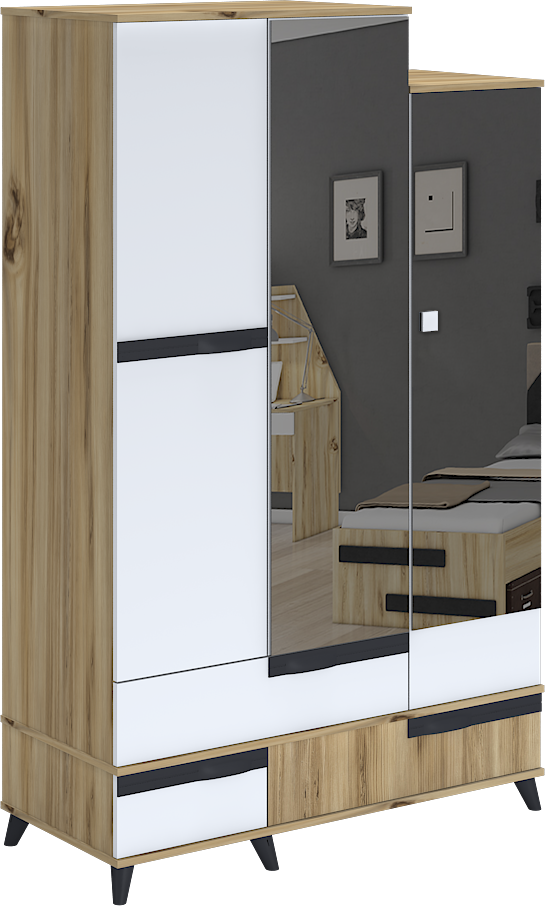Eliza 3 Kapılı Aynalı Dolap WD28009