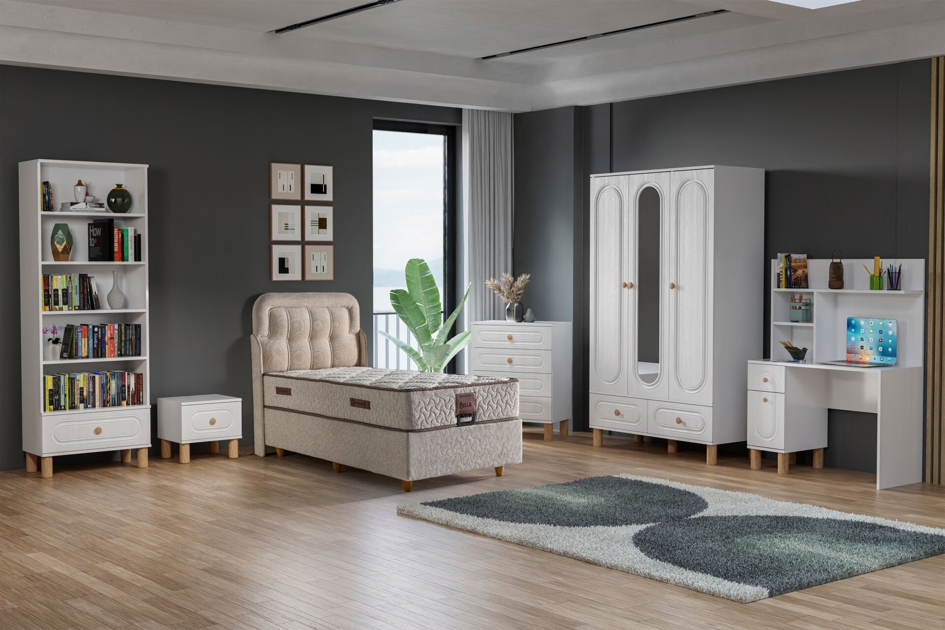 Carina Bohem Genç Odası Takımı - Beyaz TN0241