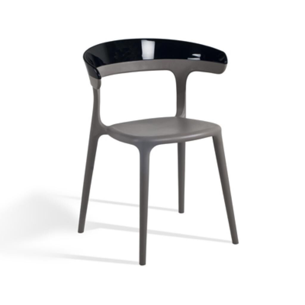 Luna Solid Siyah - Küllü Kahve Mutfak Sandalyesi PPT1251