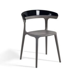 Luna Solid Siyah - Küllü Kahve Mutfak Sandalyesi PPT1251