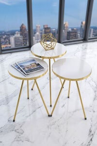 MD Gold Metal Düz Ayak Zigon Beyaz 3'lü