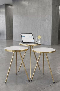 MD Gold Metal Düz Ayak Zigon Beyaz 3'lü