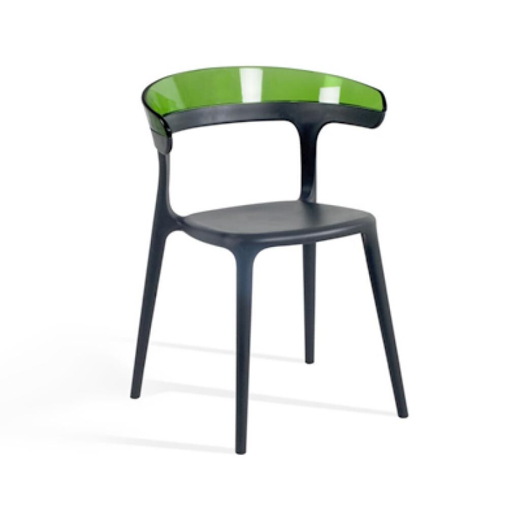 Luna Yeşil Transparan - Antrasit Mutfak Sandalyesi PPT1254