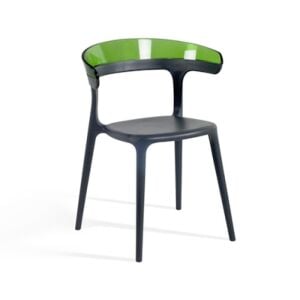 Luna Yeşil Transparan - Antrasit Mutfak Sandalyesi PPT1254