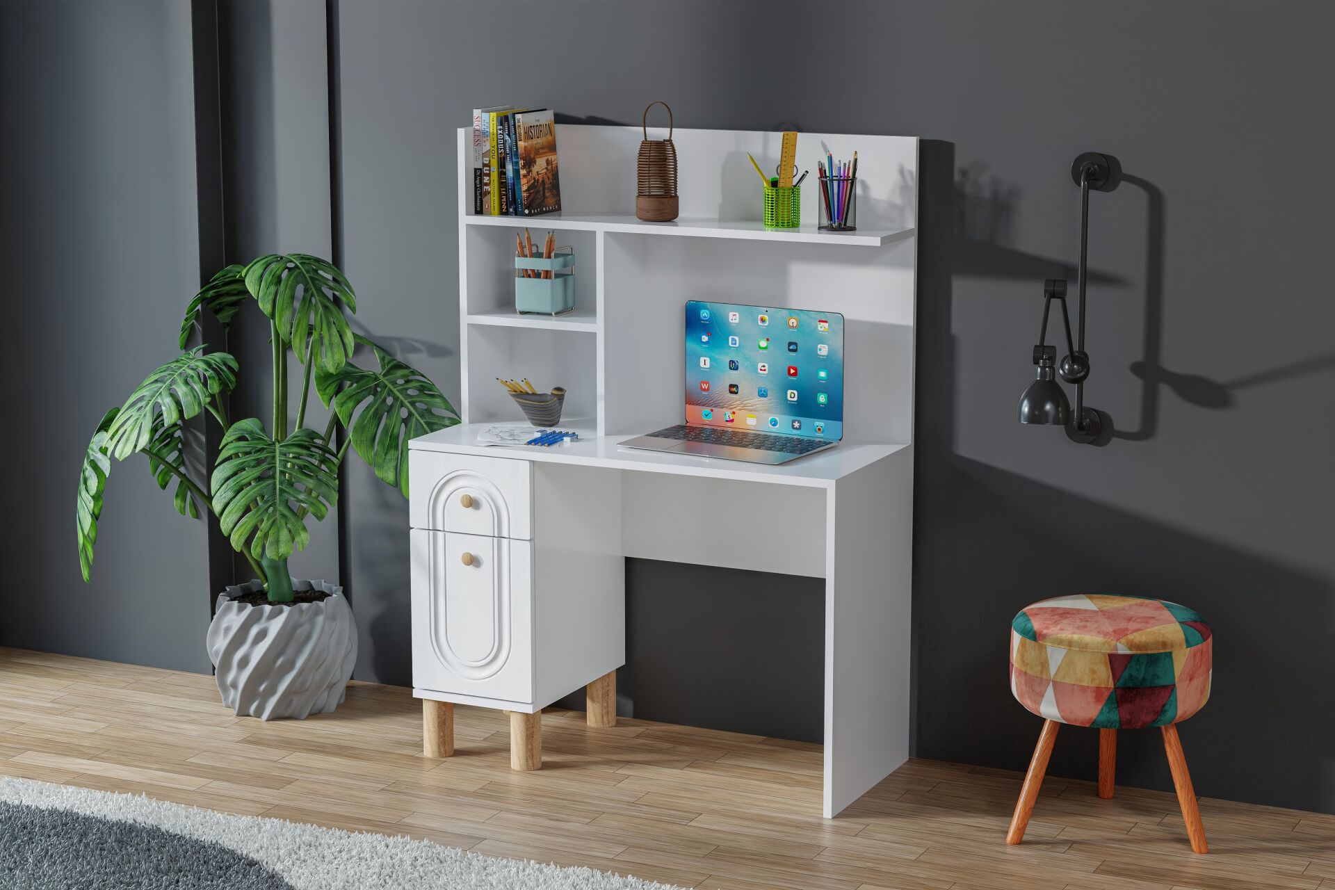 Carina Bohem Çalışma Masası - Beyaz TN0246