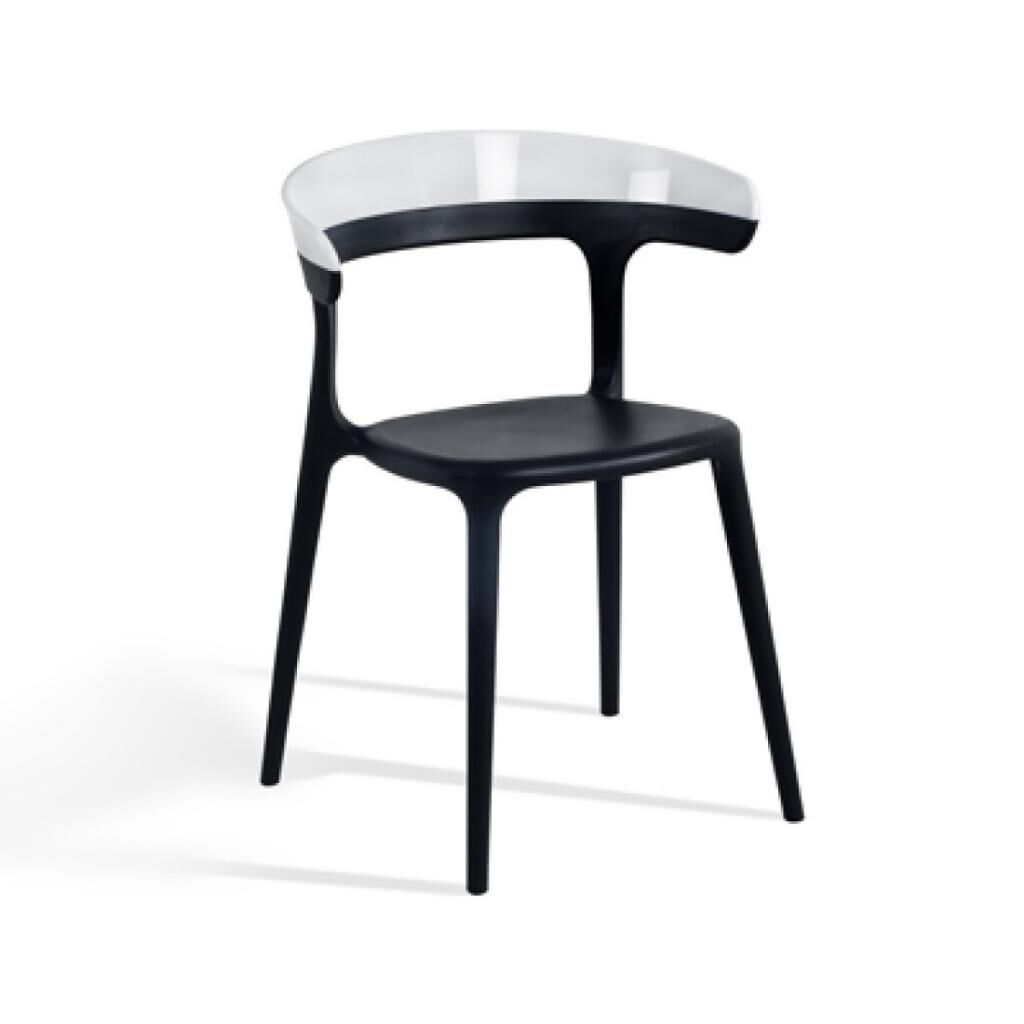 Luna Solid Beyaz - Siyah Mutfak Sandalyesi PPT1255