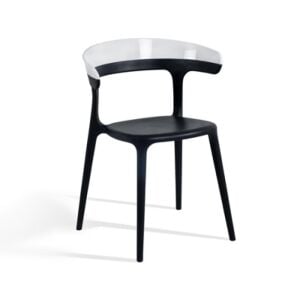 Luna Solid Beyaz - Siyah Mutfak Sandalyesi PPT1255