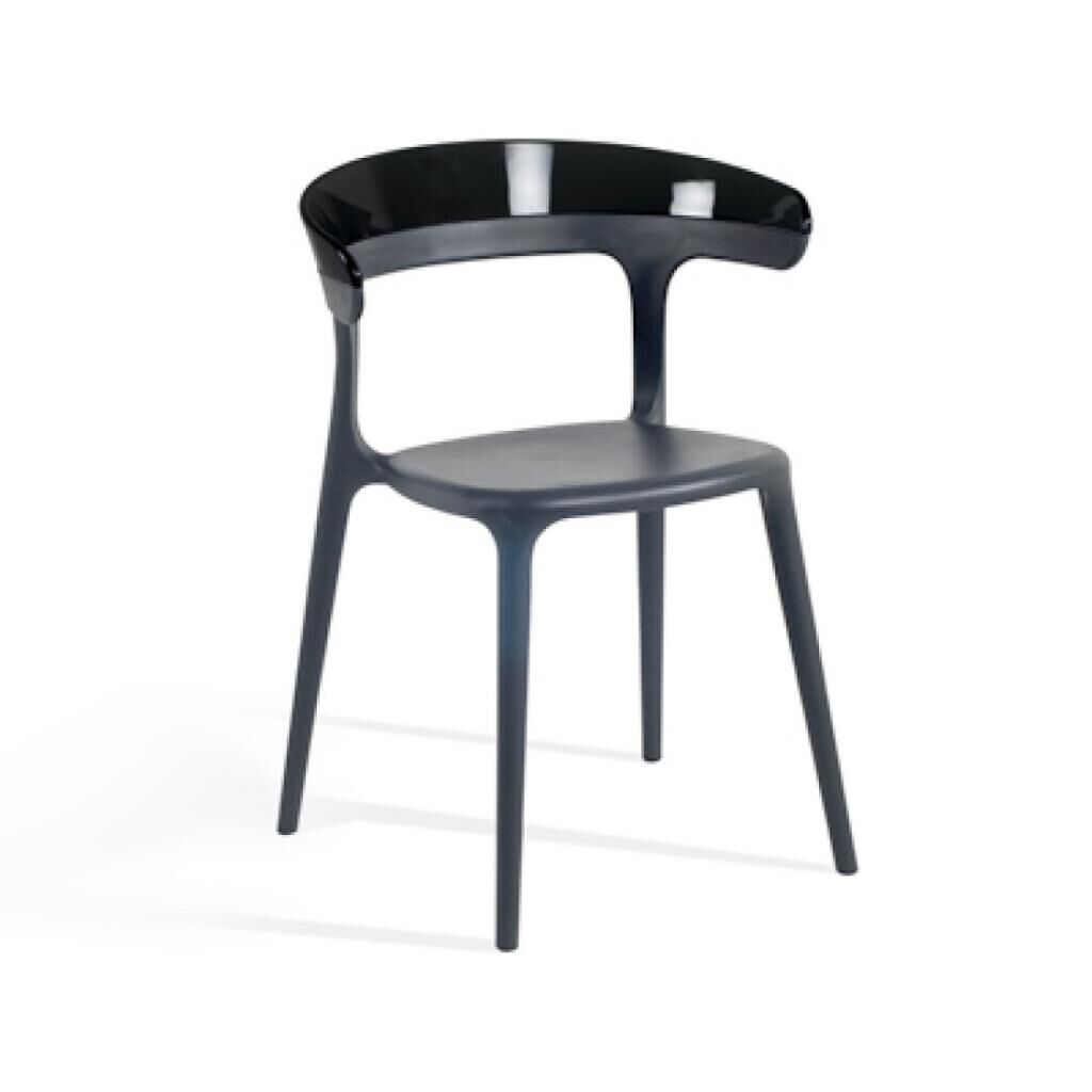 Luna Solid Siyah - Antrasit Mutfak Sandalyesi PPT1257