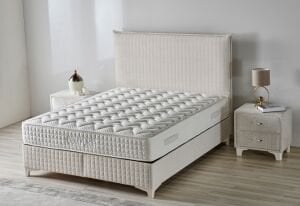 Comfort Krem 140 x 190 Çift Kişilik Yatak, Baza, Başlık Seti CB3315