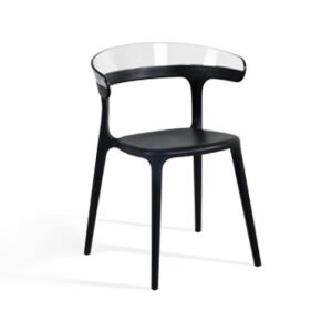 Luna Şeffaf Transparan - Siyah Mutfak Sandalyesi PPT1258