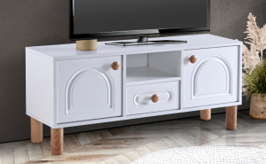 Aslan Bohem Beyaz 120lik Tv Sehpası TN0352