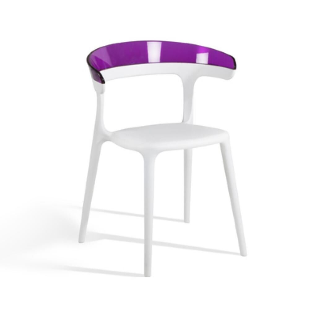 Luna Mor Transparan - Beyaz Mutfak Sandalyesi PPT1259