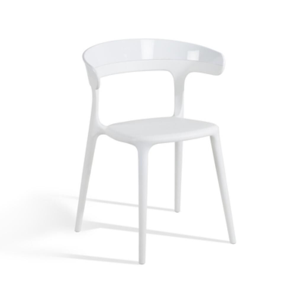 Luna Solid Beyaz - Beyaz Mutfak Sandalyesi PPT1261