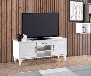 Baklava Beyaz Tv Sehpası TN0355