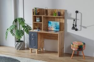 Carina Bohem Çalışma Masası - Atlantik Çam / Antrasit TN0254