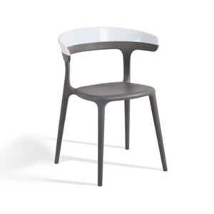 Luna Solid Beyaz - Küllü Kahve Mutfak Sandalyesi PPT1264