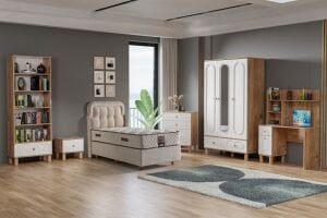 Carina Bohem Genç Odası Takımı - Atlantik Çam / Beyaz TN0257