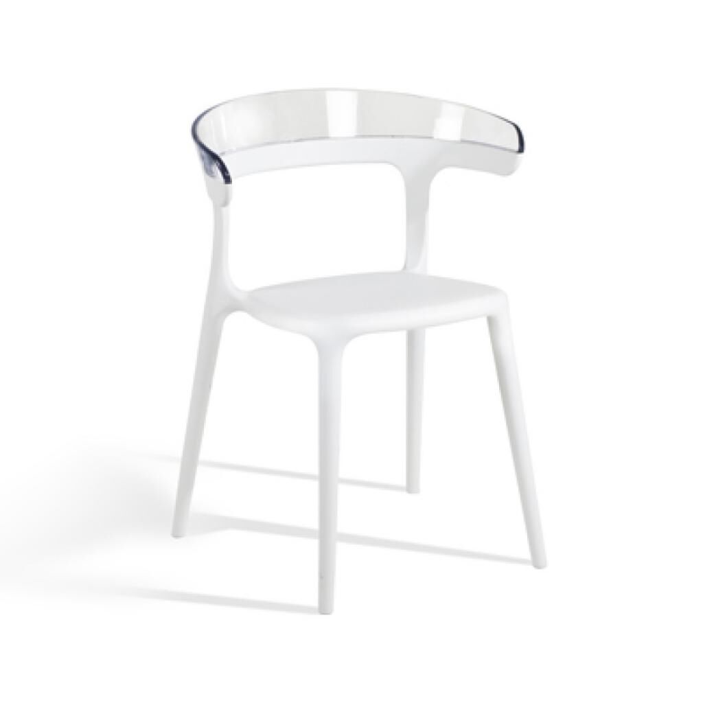 Luna Şeffaf Transparan - Beyaz Mutfak Sandalyesi PPT1266