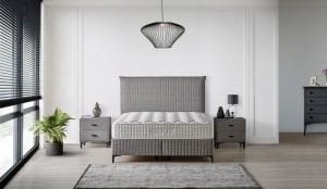 Comfort Gri 140 x 190 Çift Kişilik Yatak, Baza, Başlık Seti CB3315