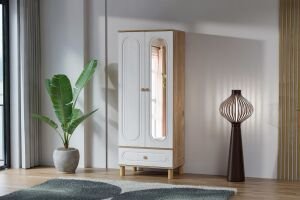 Carina Bohem 2 Kapılı Dolap - Atlantik Çam / Beyaz TN0260