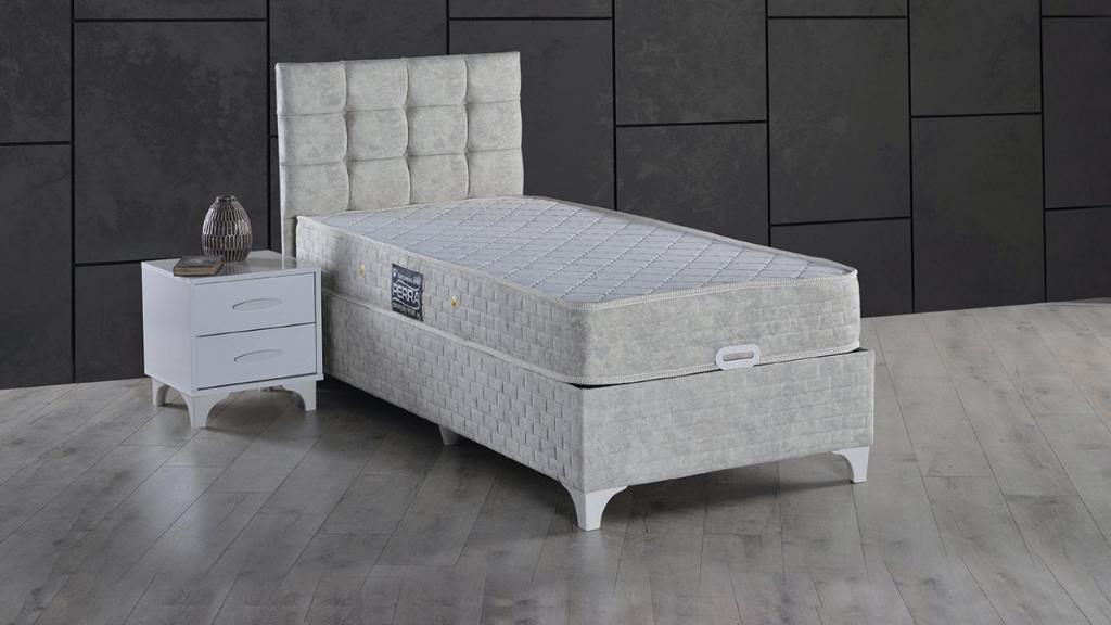 MD Elmas Cream 90x190 Solid Mattress, Divan Base, Headboard Set U201