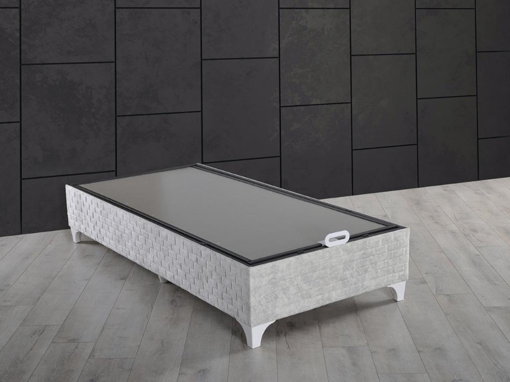 MD Elmas Cream 90x190 Solid Mattress, Divan Base, Headboard Set U201