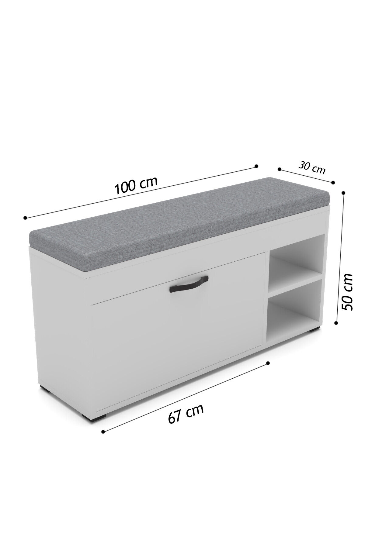 192 Atlantic Pine Multi-purpose Shoe Cabinet with Cushioned Bench and Shelves
