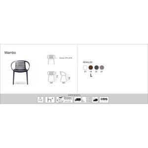 Mambo Küllü Kahve Kollu Mutfak Sandalyesi PPT1272