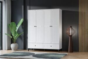 Carina Naz 4 Kapılı Dolap - Beyaz TN0266