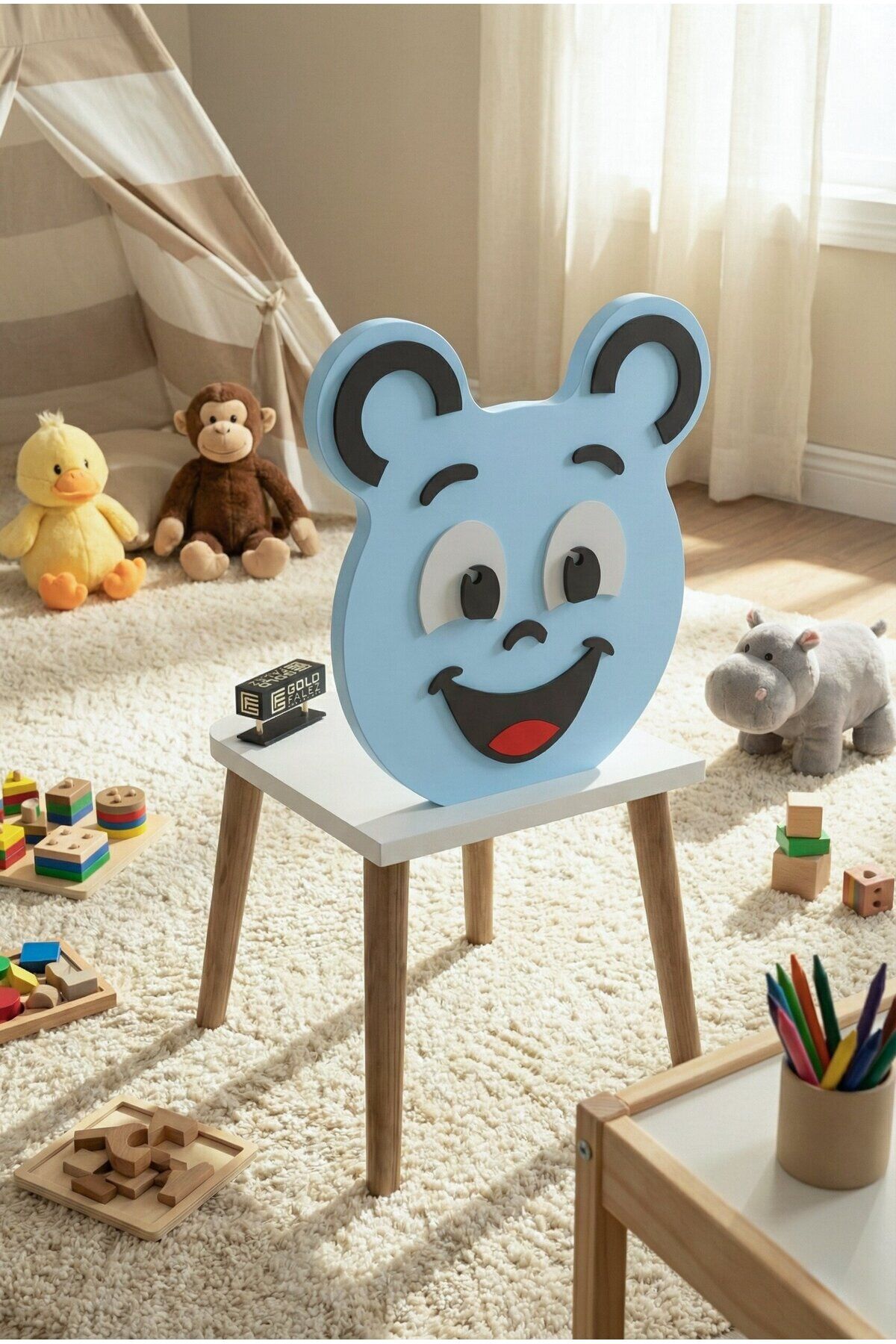MD Happy Face Children's Chair Blue