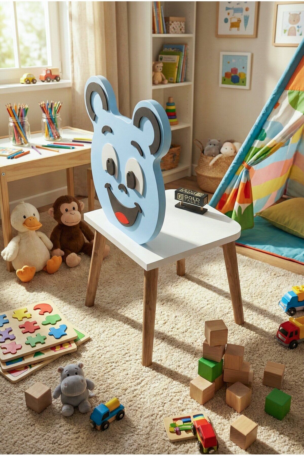 MD Happy Face Children's Chair Blue