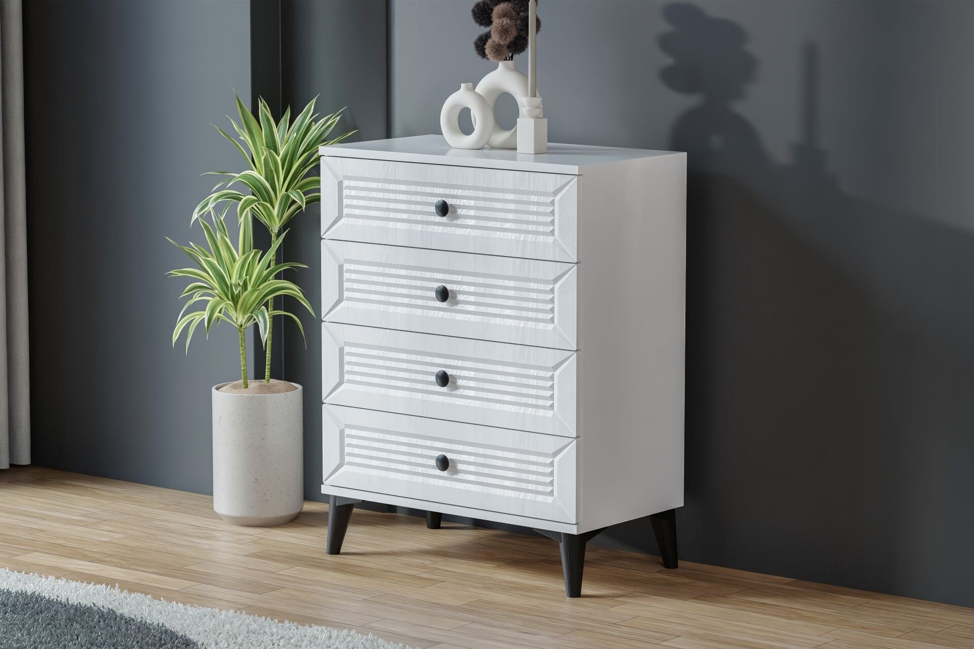 Carina Naz Şifonyer - Beyaz TN0271