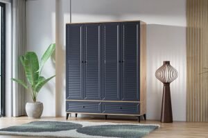 Carina Naz 4 Kapılı Dolap - Atlantik Çam / Antrasit TN0274