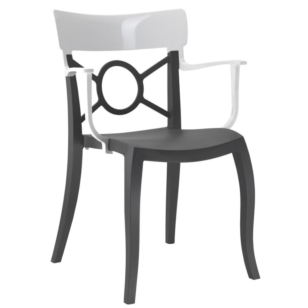 Opera-K Solid Beyaz - Antrasit Kollu Mutfak Sandalyesi PPT1283